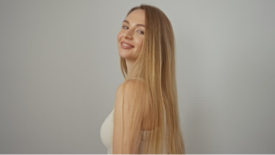 Sleek, polished long hair styled with a Hair Wax Stick for fall perfection.